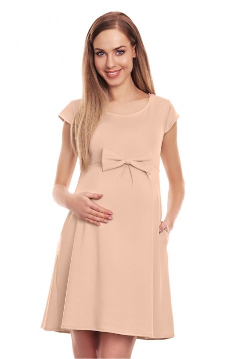 Sukienka Ciążowa Model 0129 Beige - PeeKaBoo PeeKaBoo