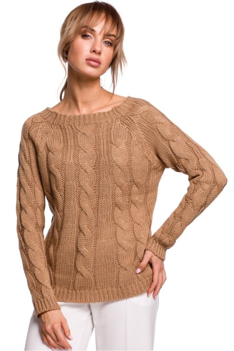 Sweter Damski Model MOE511 Beige - Moe Hurtownia odzieży on-line, moda damska, bielizna i obuwie dla kobiet - Matterhorn.pl Moe