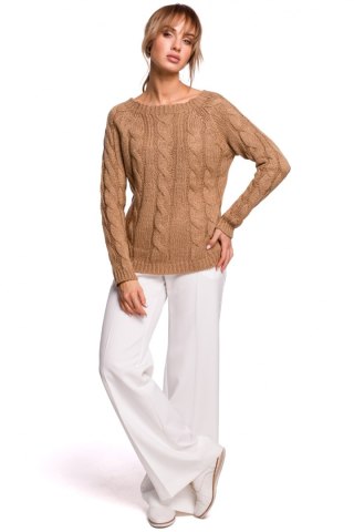 Sweter Damski Model MOE511 Beige - Moe Hurtownia odzieży on-line, moda damska, bielizna i obuwie dla kobiet - Matterhorn.pl Moe