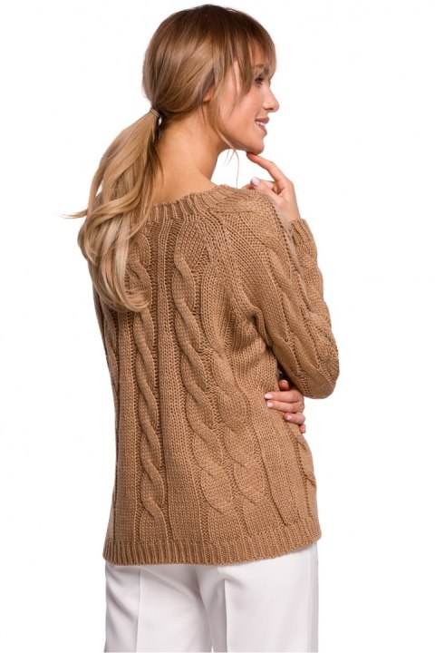 Sweter Damski Model MOE511 Beige - Moe Hurtownia odzieży on-line, moda damska, bielizna i obuwie dla kobiet - Matterhorn.pl Moe
