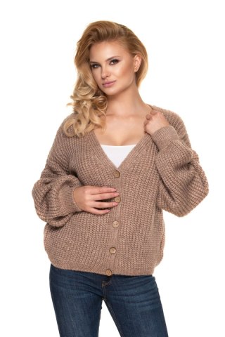 Sweter Kardigan Model 30077 Cappuccino - PeeKaBoo Hurtownia odzieży on-line, moda damska, bielizna i obuwie dla kobiet - Matterh PeeKaBoo