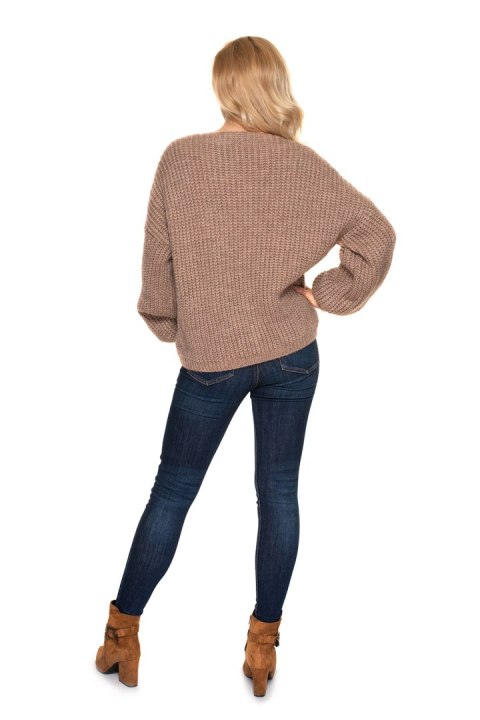 Sweter Kardigan Model 30077 Cappuccino - PeeKaBoo Hurtownia odzieży on-line, moda damska, bielizna i obuwie dla kobiet - Matterh PeeKaBoo